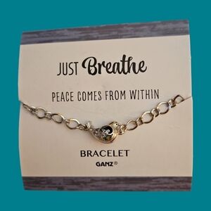 3/$30 GANZ Just Breathe Peace Comes From Within Bird Charm Bracelet